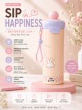 X-CUP Pink Insulated Beverage Cup with Carry Strap