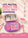 Kids Stainless Steel Lunch Box – Leak-Proof Food Container with Snack Box