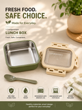 Green Single Compartment Lunch Box, Fresh Food. Safe Choice – Premium