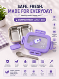 Safe. Fresh. Made for Everyday – 2 Compartment Stainless Steel Lunch Box