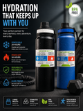 Large Mouth Vacuum Insulated Stainless Steel Water Bottle – 24 Hour Hot & Cold