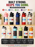 Premium Vacuum Insulated Stainless Steel Water Bottle with Carry Handle