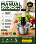 Manual Food Chopper with Stainless Steel Bowl – Multi-Function Kitchen Vegetable Chopper
