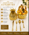 Luxury Gold Plated Pineapple Cutlery Set – 24 Pieces