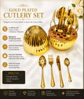 Elegant Gold Plated Egg-Shaped Cutlery Set – 24 Pieces