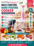 2L Manual Vegetable Chopper – Multi-Function Food Processor with Stainless Steel Blades