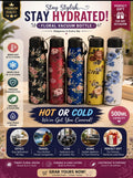 500ml Floral Vacuum Insulated Water Bottle – Stainless Steel Hot & Cold Thermos Flask