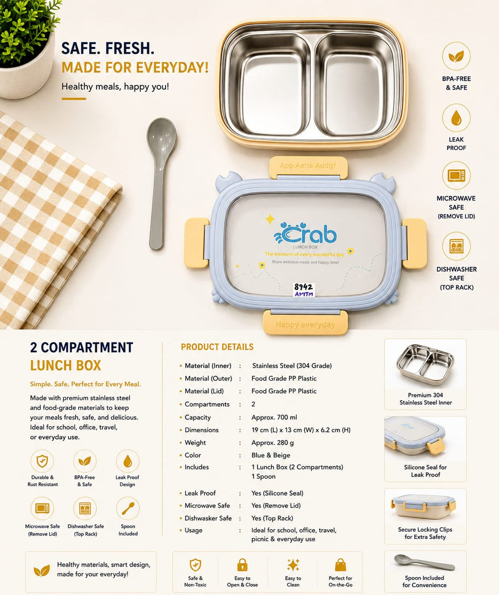 Safe. Fresh. Everyday Convenience – 2 Compartment Lunch Box