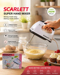 Scarlett 260W Electric Hand Mixer | 7 Speed Mixer | Lightweight Baking Mixer